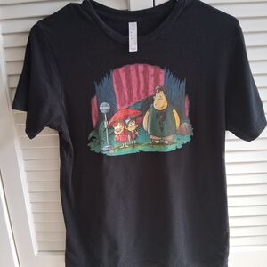 Kids Black Graphic Tee with Cartoon Design